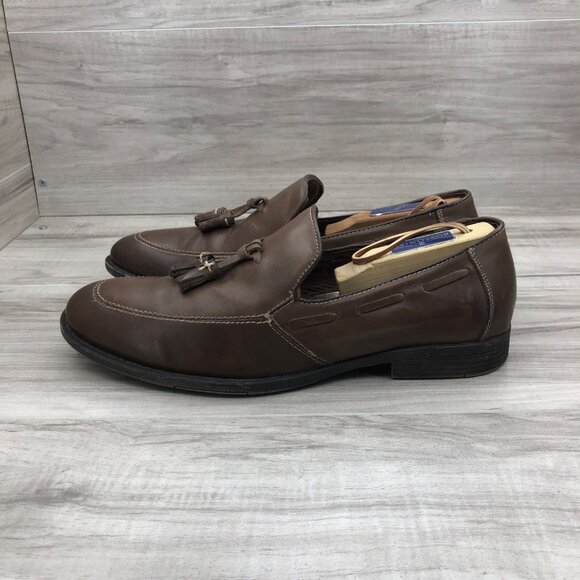 Robert Wayne Loafers Mens 8 Brown Leather Slip On Tassel Shoes main image 5